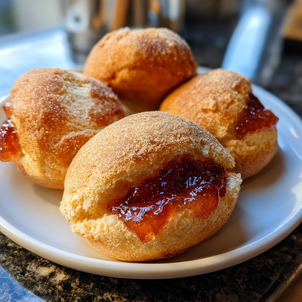Quarkbällchen gefüllt mit Marmelade