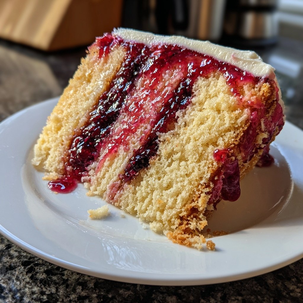 Geburtstagskuchen mit Beerenfüllung