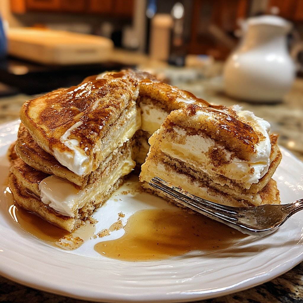 Pfannkuchen mit Vanillepudding