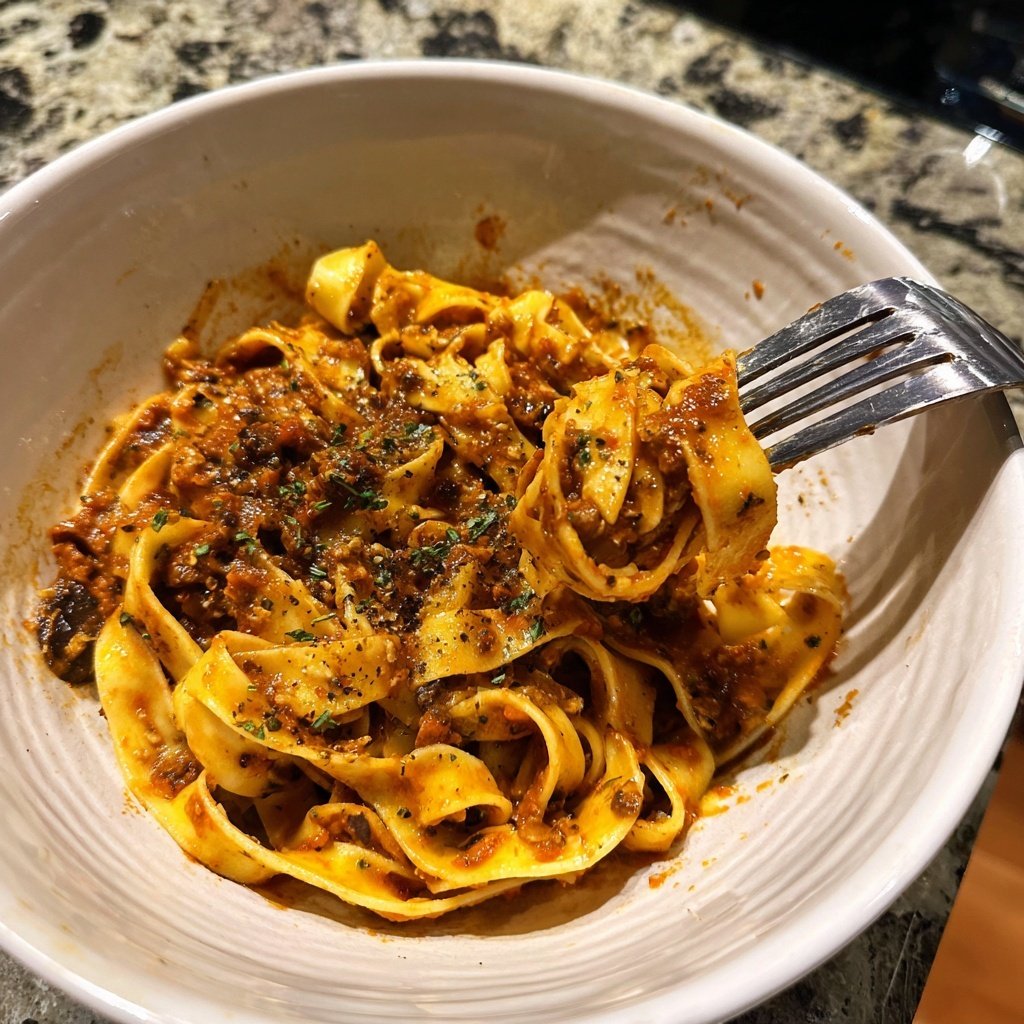Pilz-Bolognese mit Tagliatelle
