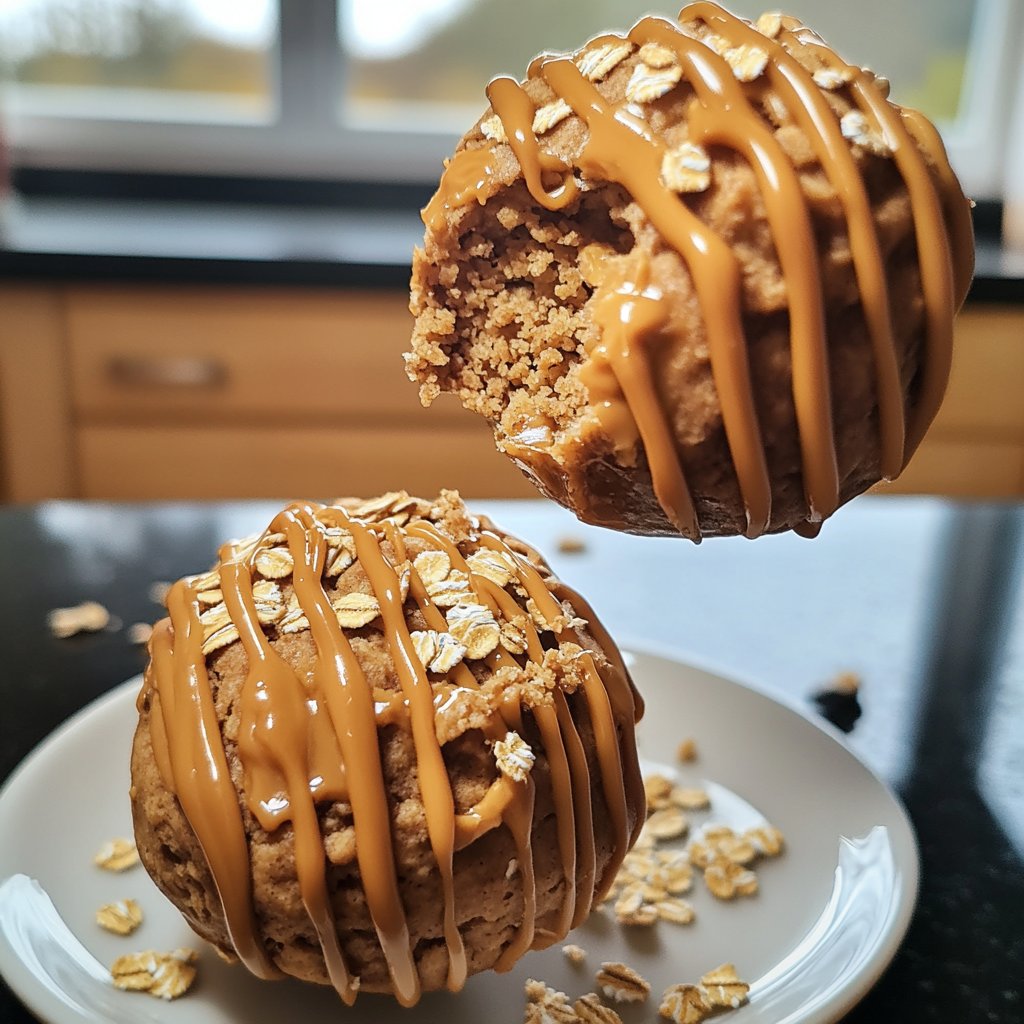 Protein Bällchen mit Erdnussbutter und Hafer