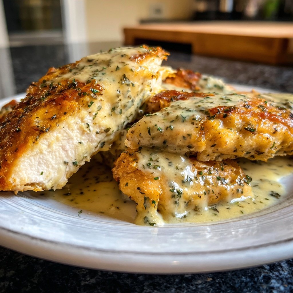 Hähnchenbrust mit Senfsauce