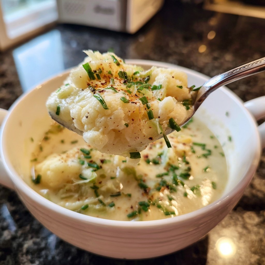 Blumenkohlsuppe mit Lauchzwiebeln