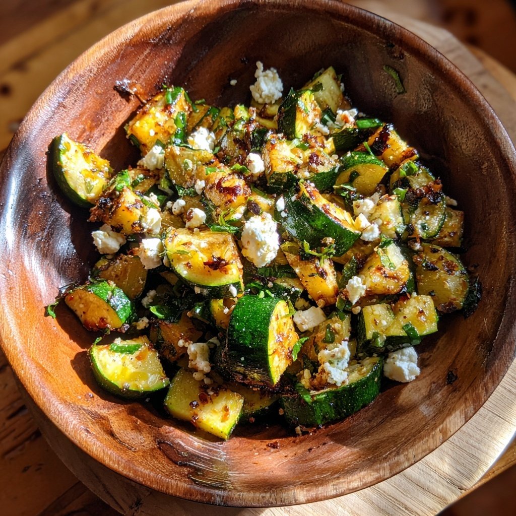 Kalorienarme Zucchini Pfanne Mit Feta